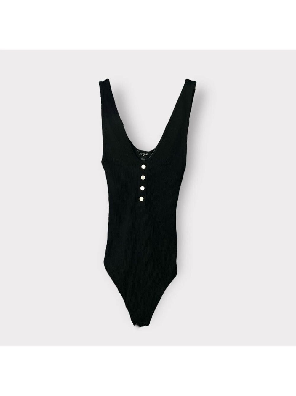 190 Express NEW Tank Top Bodysuit XXS Thong Black Witchy Gothic Grunge Auction